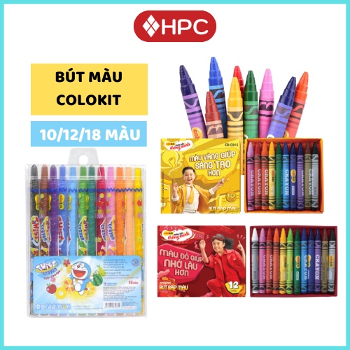 Bút Sáp Màu Sáp Dầu Học Sinh Colokit,10/12/18 Màu Không Mùi Không Độc Hại Thân Thiện Với Môi Trường
