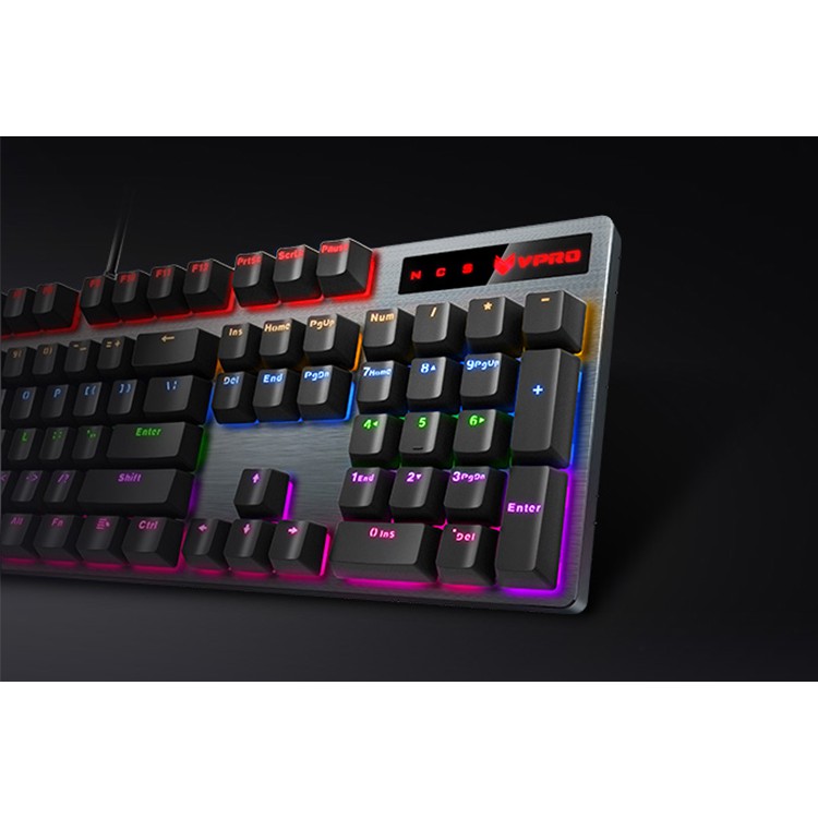 Bàn Phím Cơ Có Dây Rapoo V500PRO RGB Mechanical Fullsize - Hàng Chính Hãng - Bảo hành 24 tháng