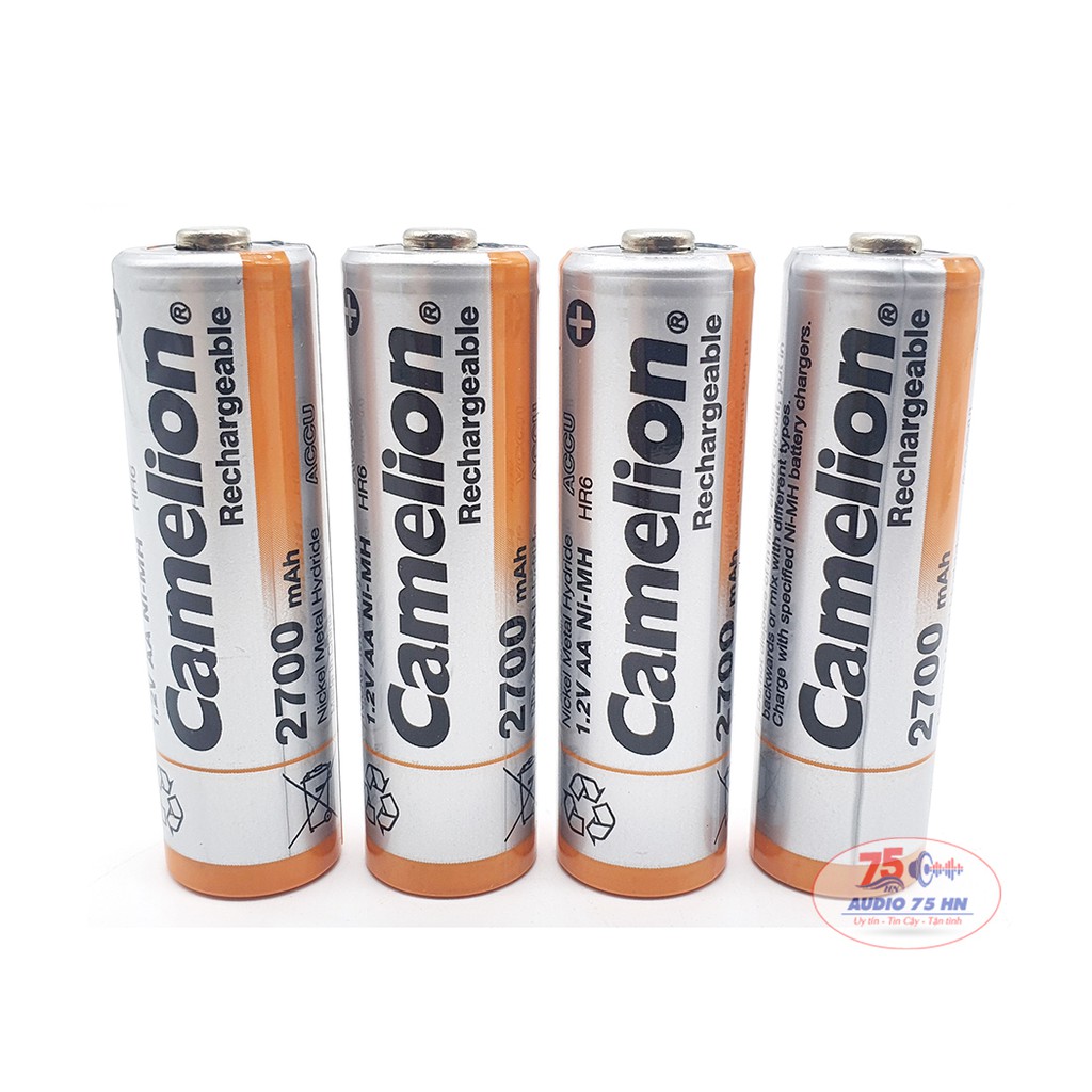 Combo 04 viên pin sạc Camelion 2700mAh 1.2V mẫu mới, pin chuyên dụng cho camera, micro...Tặng kèm hộp đựng