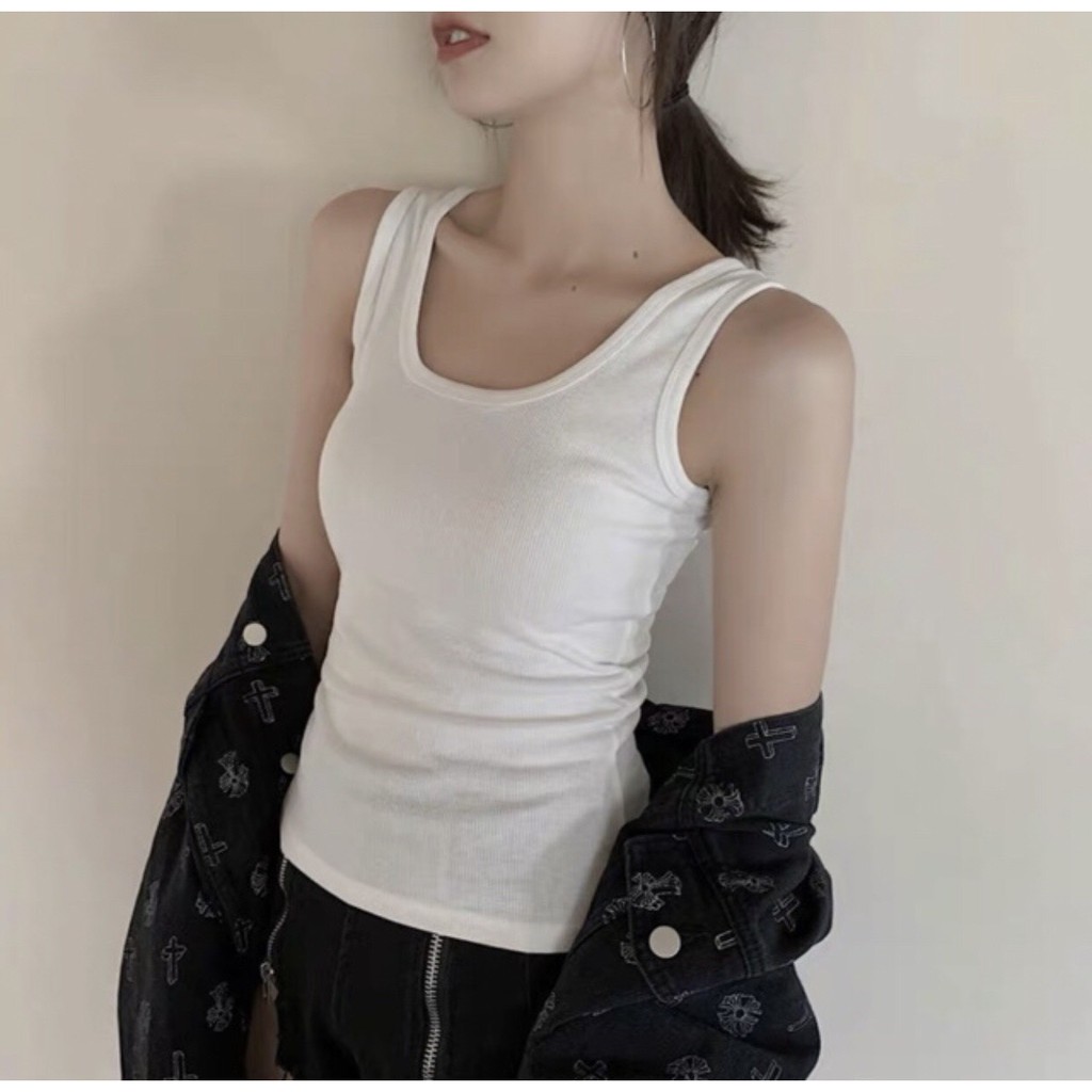 Áo sát nách nữ cotton big size co dãn thoải mái từ 45 đến dưới 68kg