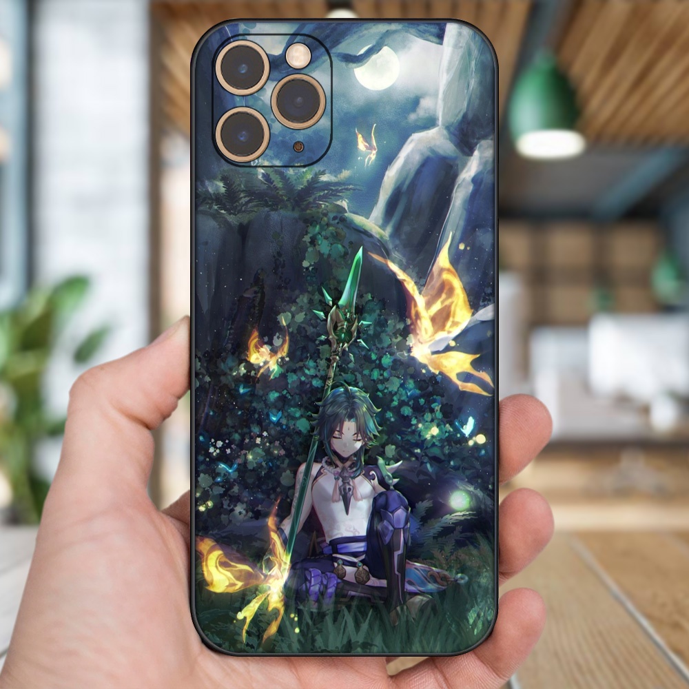 Ốp lưng iPhone 11 Pro dẻo đen cạnh vuông in hình Xiao Genshin Impact