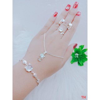 Bộ trang sức bạc mặt hồ ly 5 món