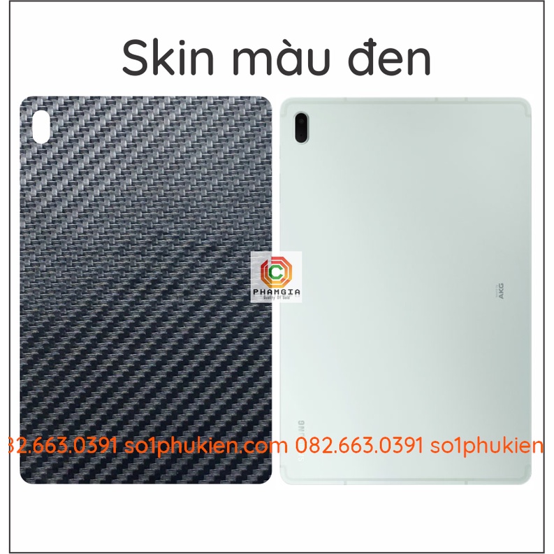 Miếng dán mặt lưng skin carbon Samsung Tab S7 FE