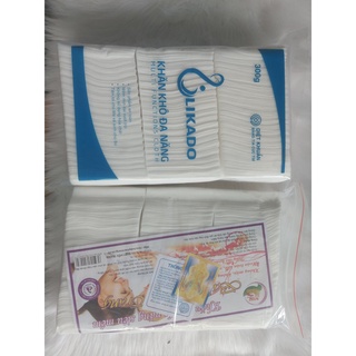Túi 300Gr - Khăn Khô Đa Nẵng Likado/HIền Trang Siêu Mềm Mịn, An Toàn Tiện Dụng