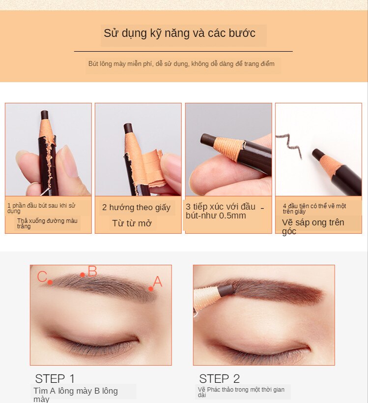 Bút Chì Kẻ Lông Mày Chống Thấm Nước Và Mồ Hôi Lâu Trôi Tự Nhiên A66 | BigBuy360 - bigbuy360.vn