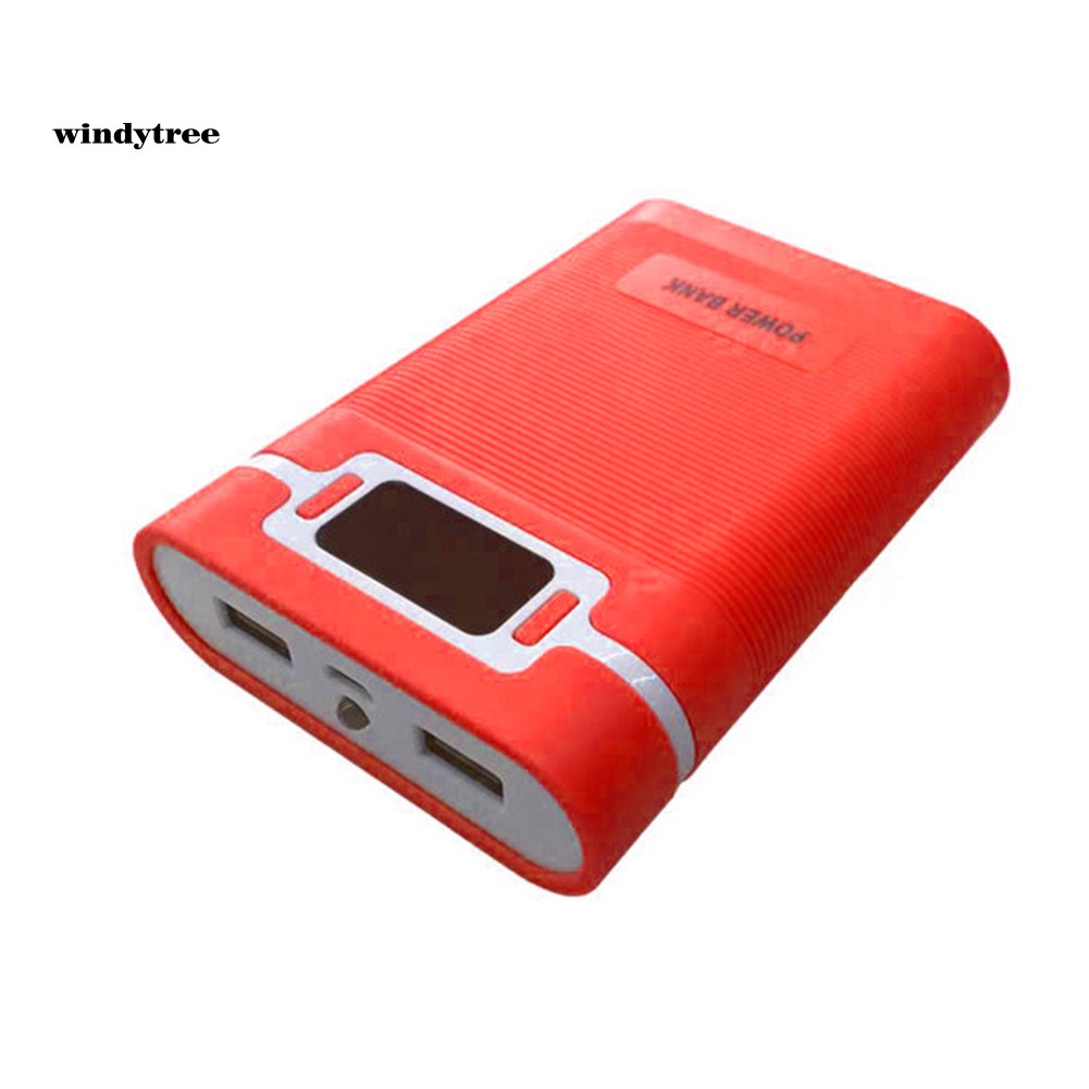 WDTE Dual USB LCD Display 4-Cell 18650 Battery Charger Box Power Bank DIY Case Kit