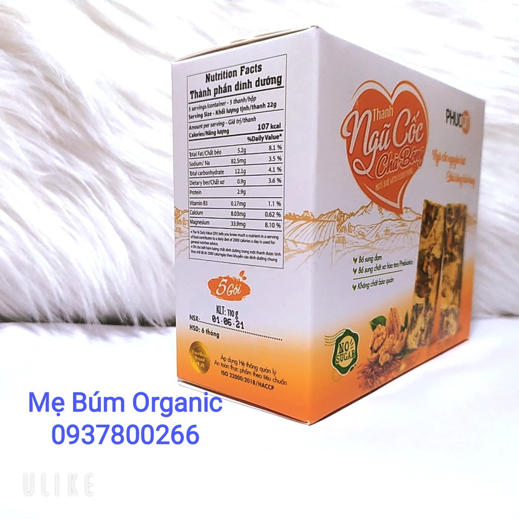 [ HCM Giao Hỏa Tốc] Thanh Cơm Lứt Ngũ Cốc Chà Bông,Cho Người Ăn Kiêng, Giảm Cân Phúc An 110gr - ( Hộp 5 thanh bánh))