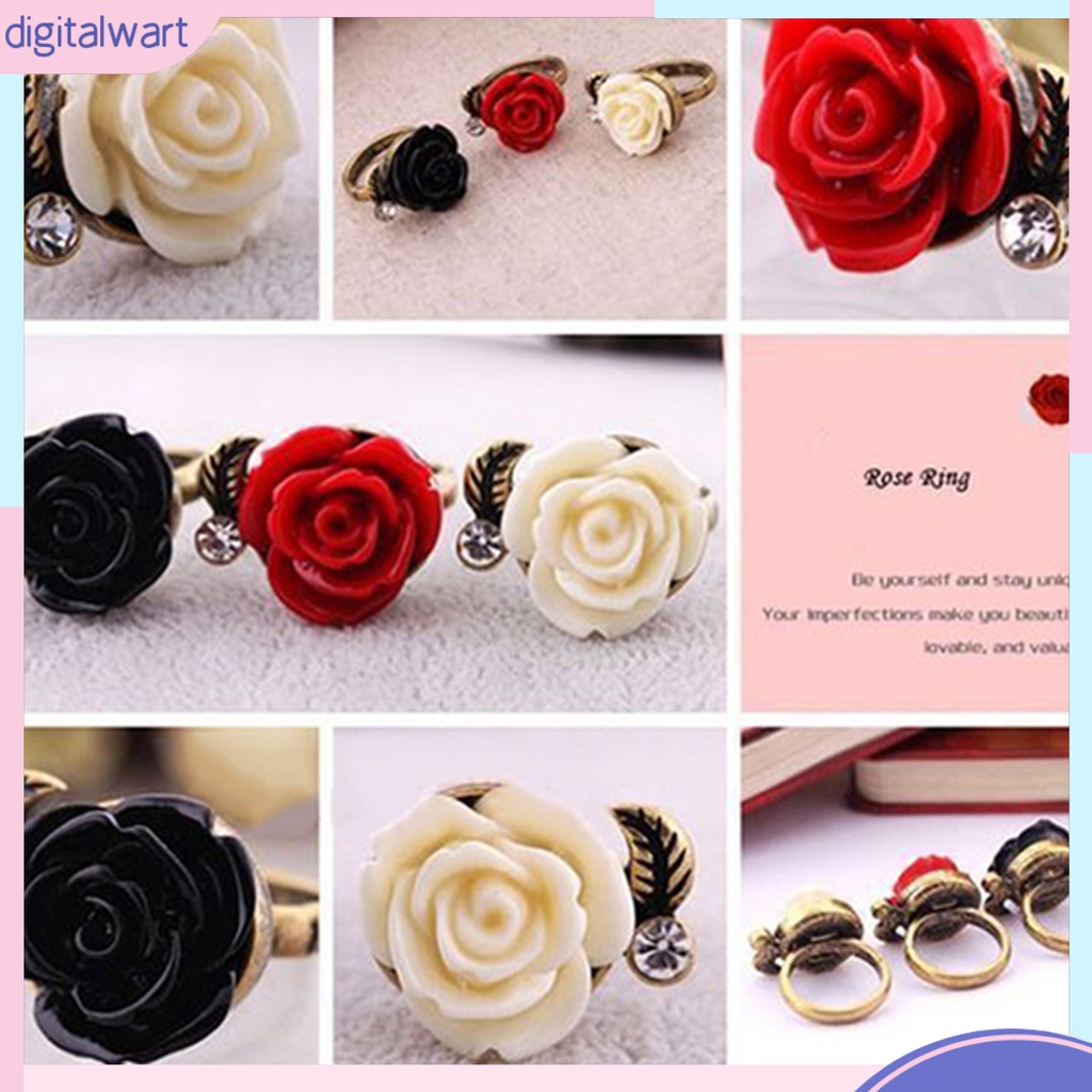 Nhẫn hoa hồng đính đá phong cách cổ điển