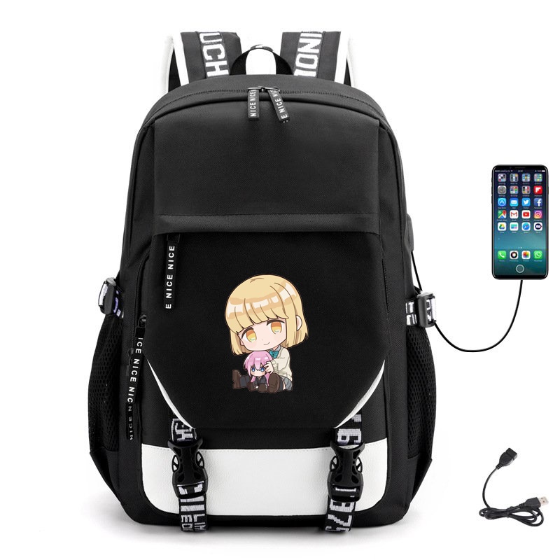 Balo Khóa Trắng Vát in hình Shikimori-san Bạn gái tôi không chỉ dễ thương anime chibi cặp sách đi học