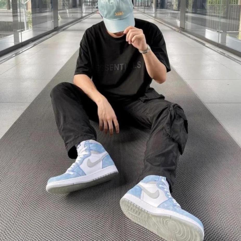 ️🎹 Giày Jordan cổ cao Hyper Royal xanh nỉ, Giày thể thao 1 high màu xanh nỉ bản đẹp 2022 Full Box tặng kèm dây