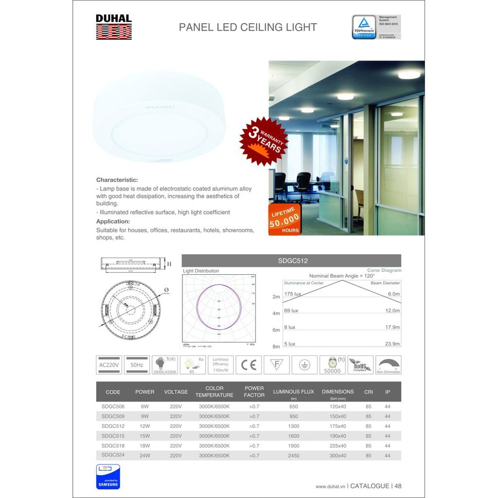 ĐÈN LED PANEL TRÒN NỔI DUHAL 12W (KDGC512)