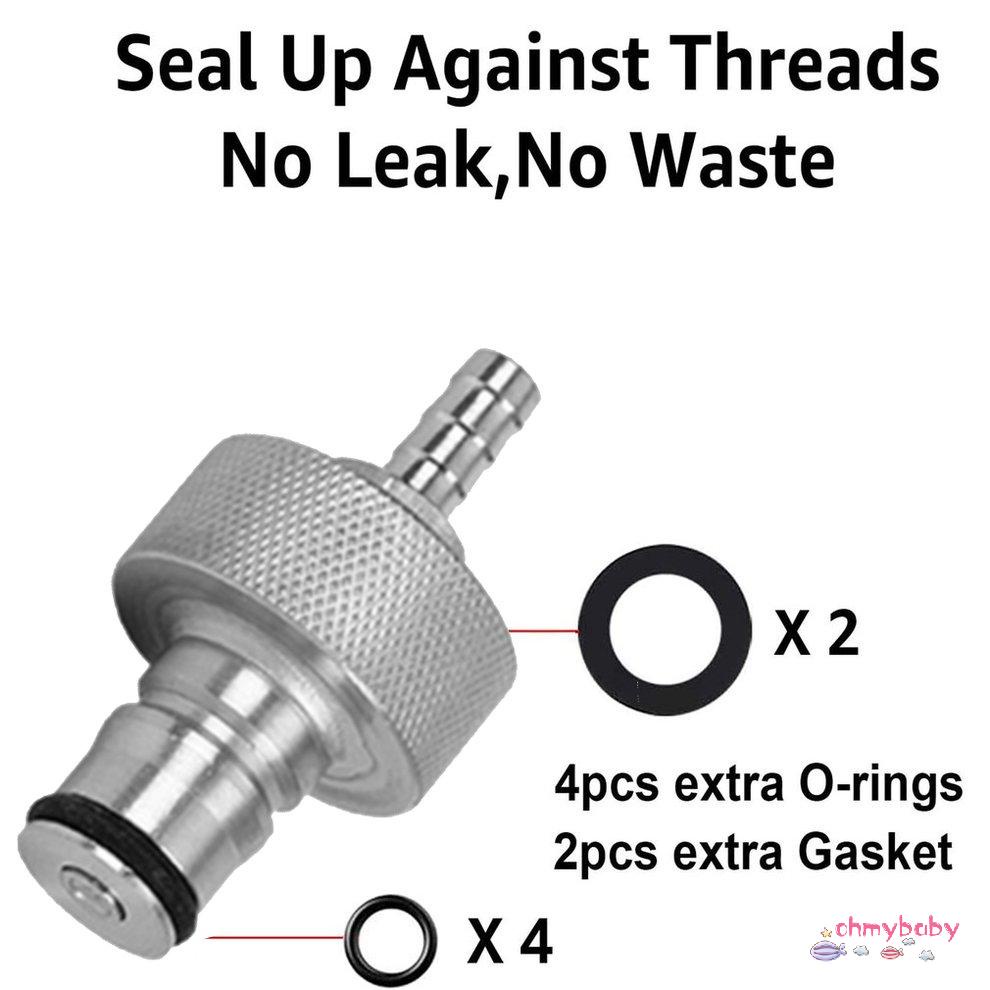 1 cái bằng thép không gỉ Carbonat Cap Bộ đếm áp suất Chai chiết rót Barb CO2 [8/1]