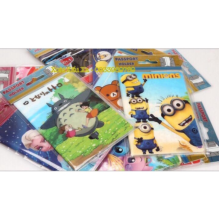 Bao passport, bao hộ chiếu hoạt hình dễ thương Kitty, đoraemon, stitch...