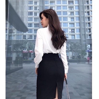 chân váy bút chì hàn quốc công sở - chân váy nữ from đẹp chuẩn dáng