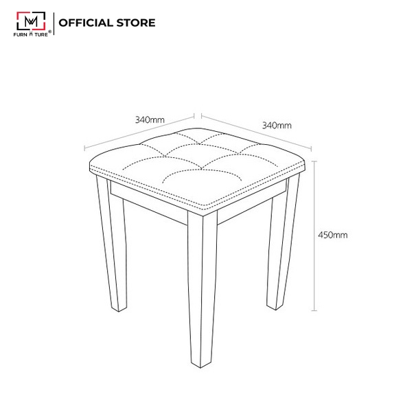 Ghế bàn trang điểm bọc nệm da thương hiệu MW FURNITURE - nội thất trang trí