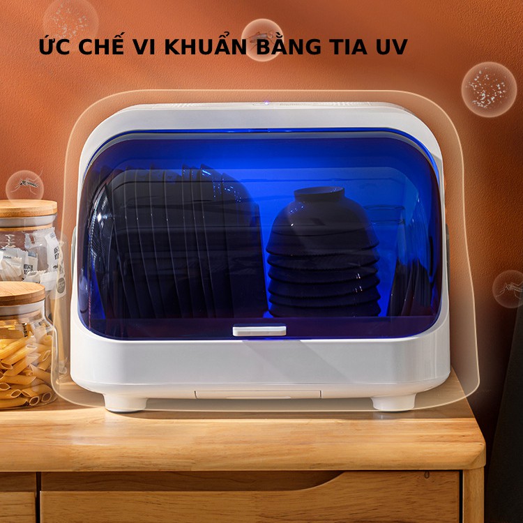 Tủ đựng bát đĩa khử trùng bằng tia UV⭐🍀💫 giúp diệt 99,9% vi khuẩn⭐🍀💫 - Giá úp bát có nắp đậy chống bụi bẩn⭐🍀💫