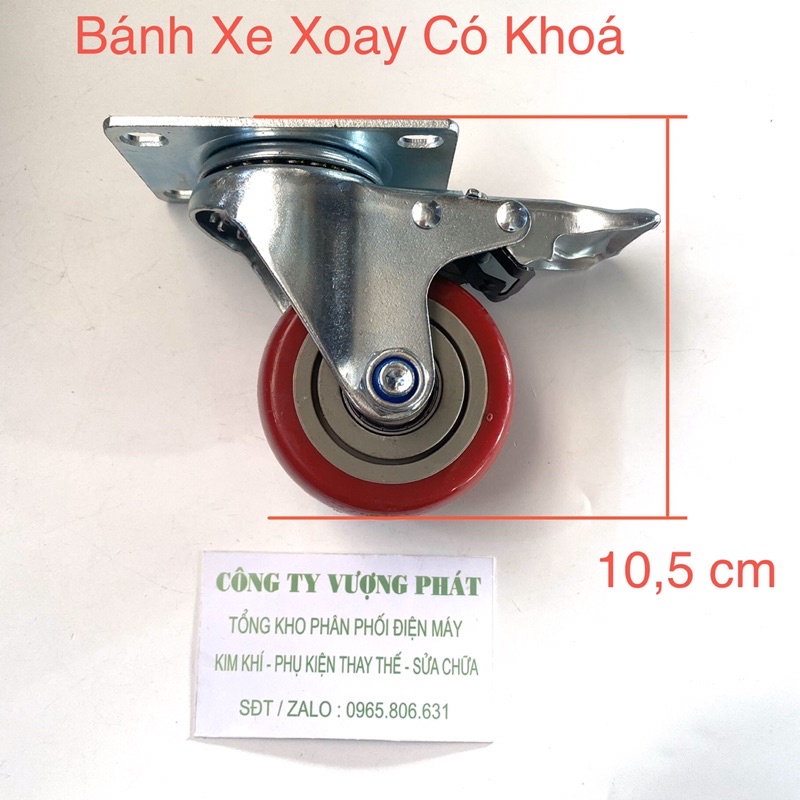 Bánh Xe Đẩy Hàng Xoay 360 Độ Cao Cấp Màu Mận Chịu Lực Đến 200 Kg