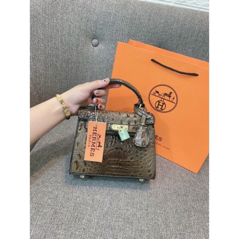 Túi H..M Da Cá Xấu,Túi Đeo Chéo Nữ Cầm Tay Sang Chảnh