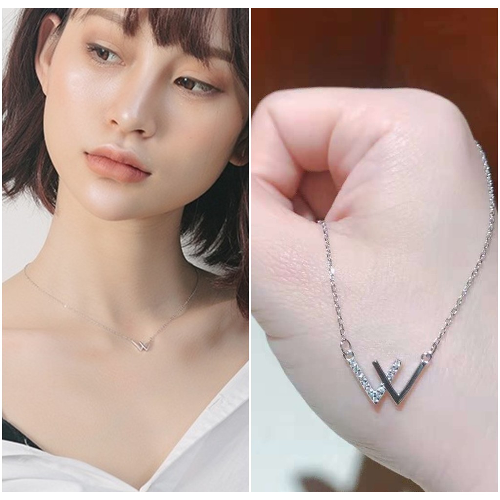 Vòng cổ nữ chữ W siêu sang VC27