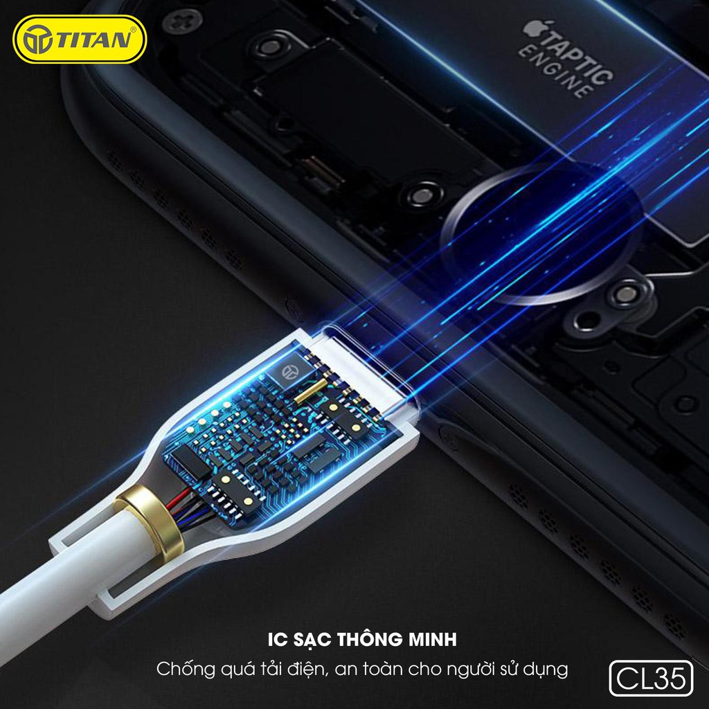 Dây sạc Micro,cáp sac chính hãng Titan,  - Sạc nhanh - Dành cho samsung , Oppo và điện thoại giá rẻ