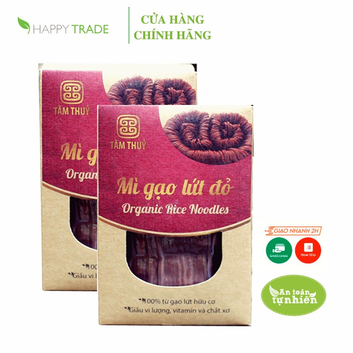 Combo 2 hộp mì gạo lứt đỏ sạch hữu cơ Tâm Thuỷ (400gr x 2)