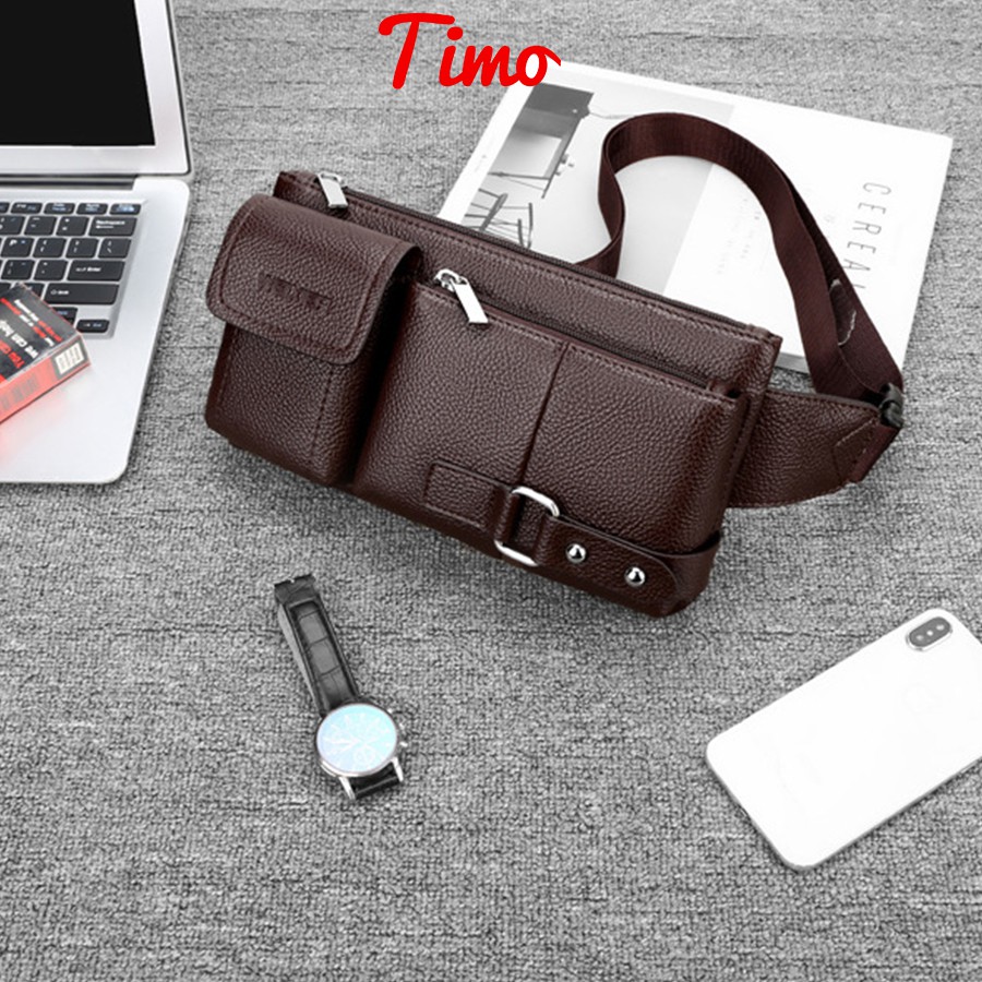 Túi Đeo Hông Da Cao Cấp -Chống Nước, Nhiều Ngăn Tiện Dụng [ Mã : DAUT6k ]