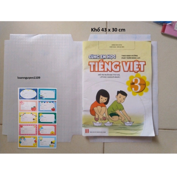 Sét 10 Tờ Decal Bọc Sách Vở, Giấy Bóng Bọc Sách Vở Trong Suốt Nhiều Kích Cỡ Chống Nước, Chống Rách