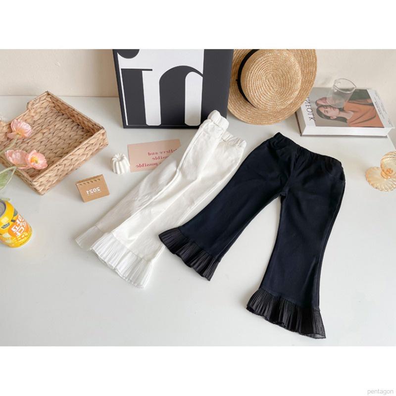 Quần legging co giãn viền ren cho bé gái từ 3-8 tuổi