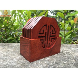 Đế lót ly gỗ chữ Thọ