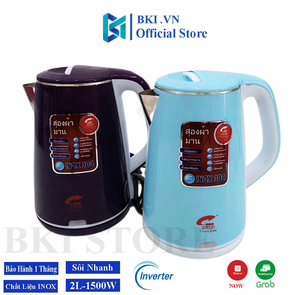 Ấm Siêu Tốc JIPLAI THÁI LAN Cao Cấp 2.5L, Ấm Đun nước 2 Lớp Loại Lớn, Nồi Đun Nươc Tiện Lợi