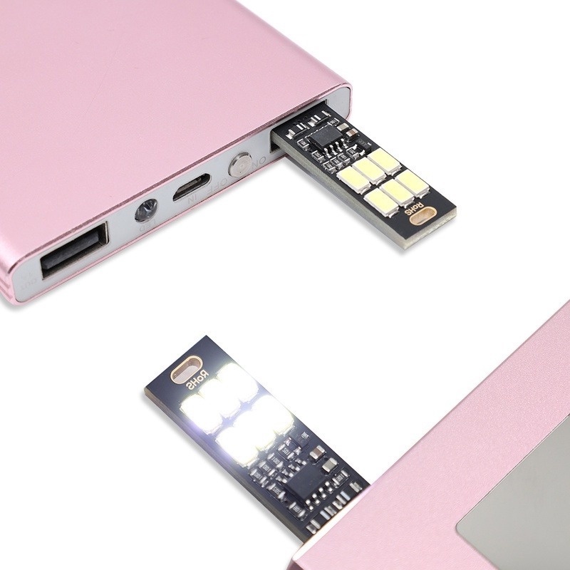 Đèn led 6 bóng cảm ứng siêu sáng có móc khóa dành cho pin sạc dự phòng
