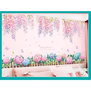Decal dán tường Combo Hoa tím và Cẩm tú cầu A51 A82 - Decal dán tường Hàn Quốc