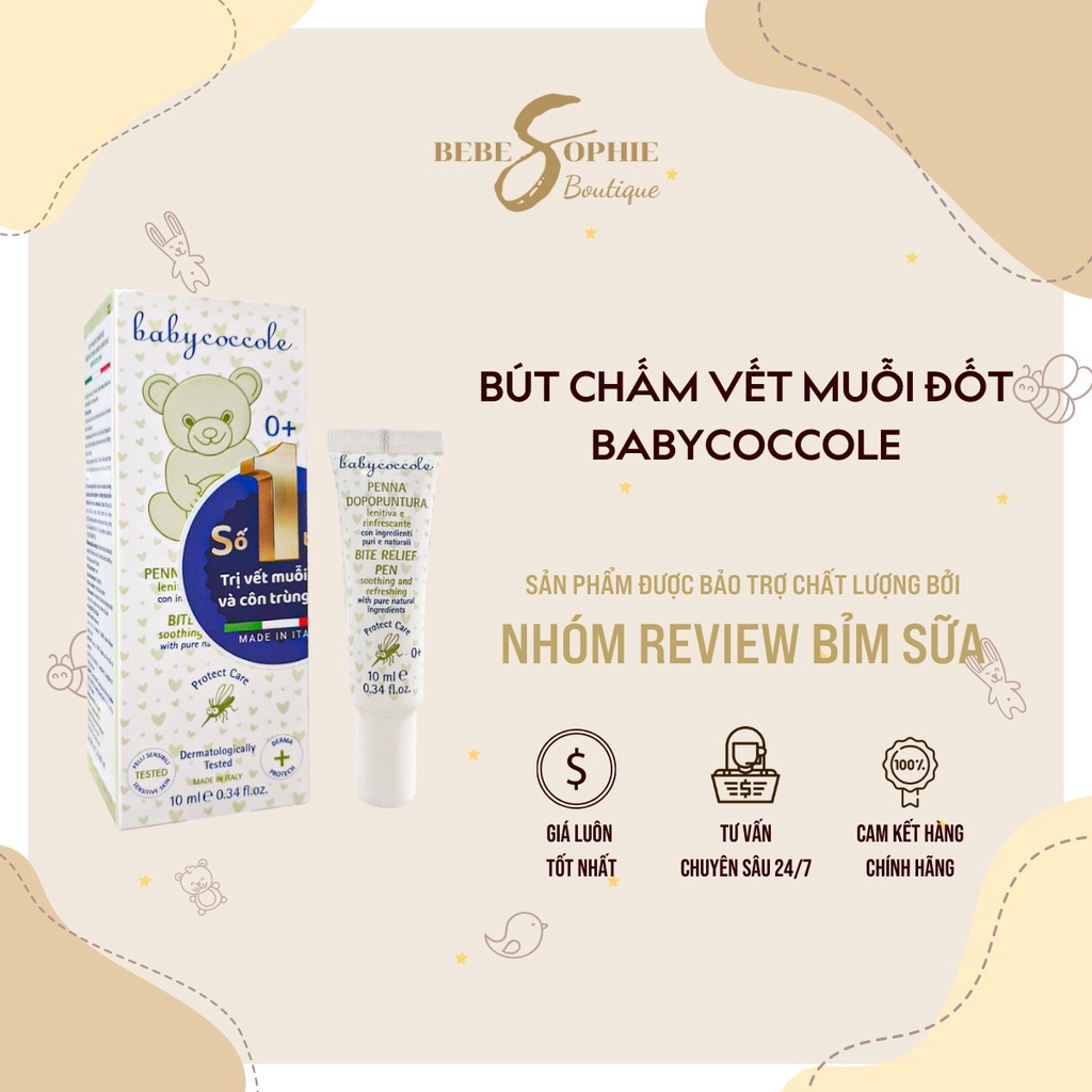 Bút chấm vết muỗi đốt chiết xuất hạnh nhân và dầu oliu Babycoccole 0M+