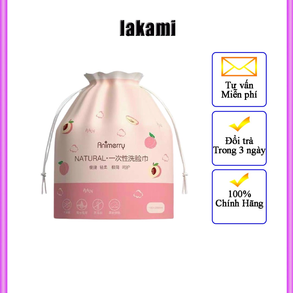 Khăn Lau Mặt ANIMERRY Dùng 1 Lần Cotton Cao Cấp, Mềm mịn, Siêu dai ( lakami.beauty )