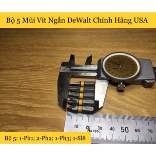 Bộ 5 Mũi Vít Ngắn DeWalt Cho Đầu Nối Nhanh 25mm