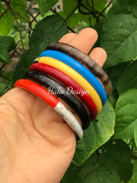 Một chiếc vòng tay sừng sơn mài cao cấp bản 1cm ,  lắc tay Ximen thời trang, Vòng tay boho