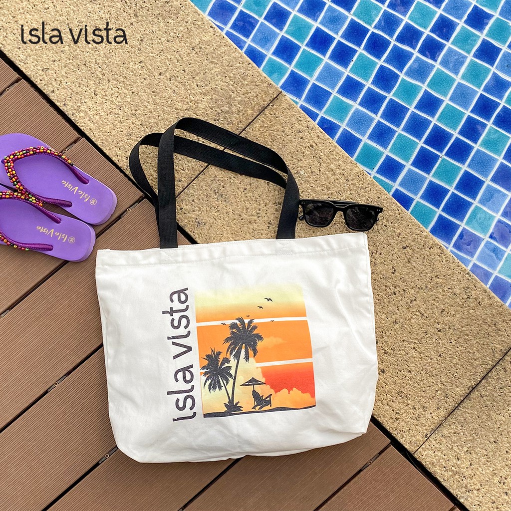 Túi vải hoạ tiết đi biển thời trang iBasic TV05
