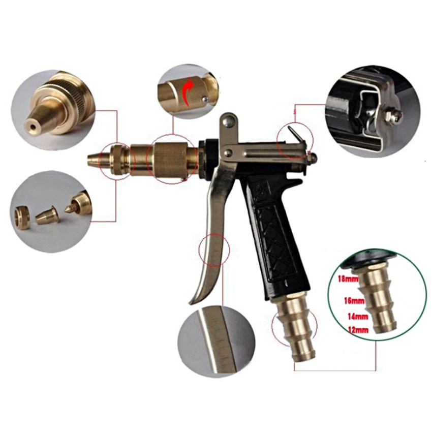 Súng Xịt Rửa Nước Áp Lực Cao, Vòi Xịt Rửa Xe Chuyên Nghiệp Giúp Tăng Áp Lực Nước Lên Tới 300%