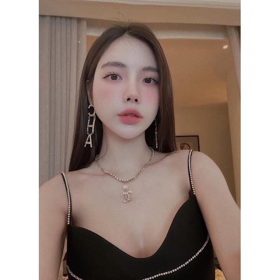 Khuyên Tai cha.nel phong cách, dài bản to