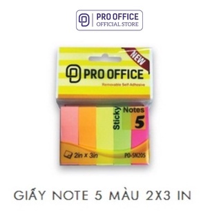 Giấy Ghi Chú Màu Neon Nhỏ PRO OFFICE Bắt Mực Tốt, Nhanh Khô SN205/304/305