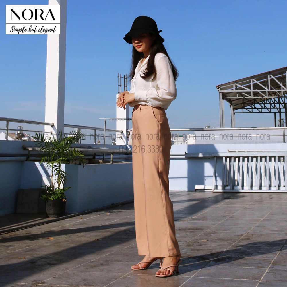 Quần Ống Suông Siêu Hack Dáng, Quần Suông Nữ Vải Cotton Nhật Siêu Mát Ít Nhăn Tôn Chân Dài