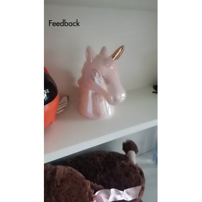 Tượng Unicorn ánh ngọc trai trang trí