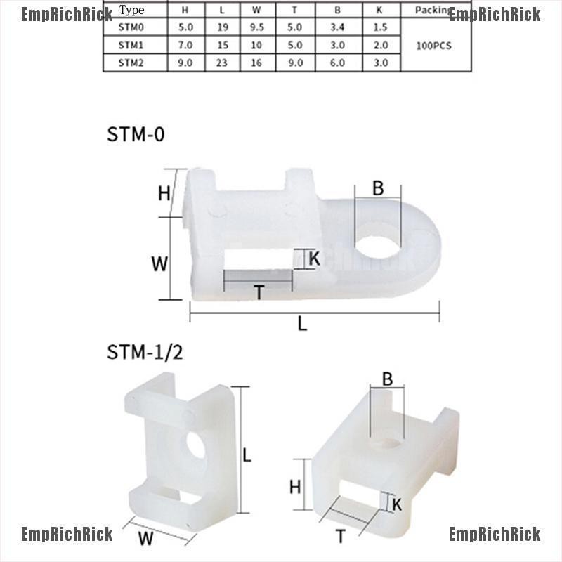 Set 100 Dây Rút Nhựa Cố Định Dây Cáp Giá Đỡ