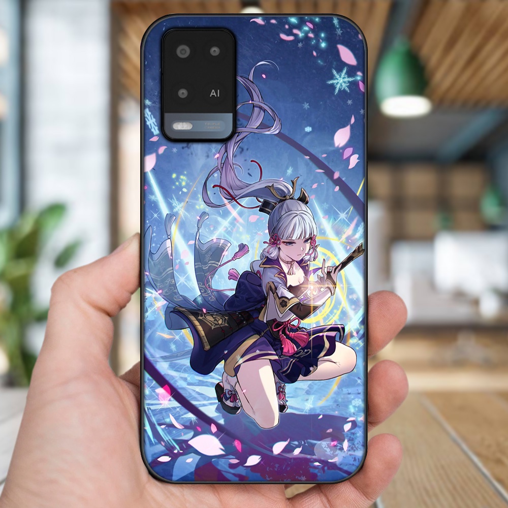 Ốp lưng Oppo A54 4G, A54 5G viền đen in hình Ayaka Genshin Impact