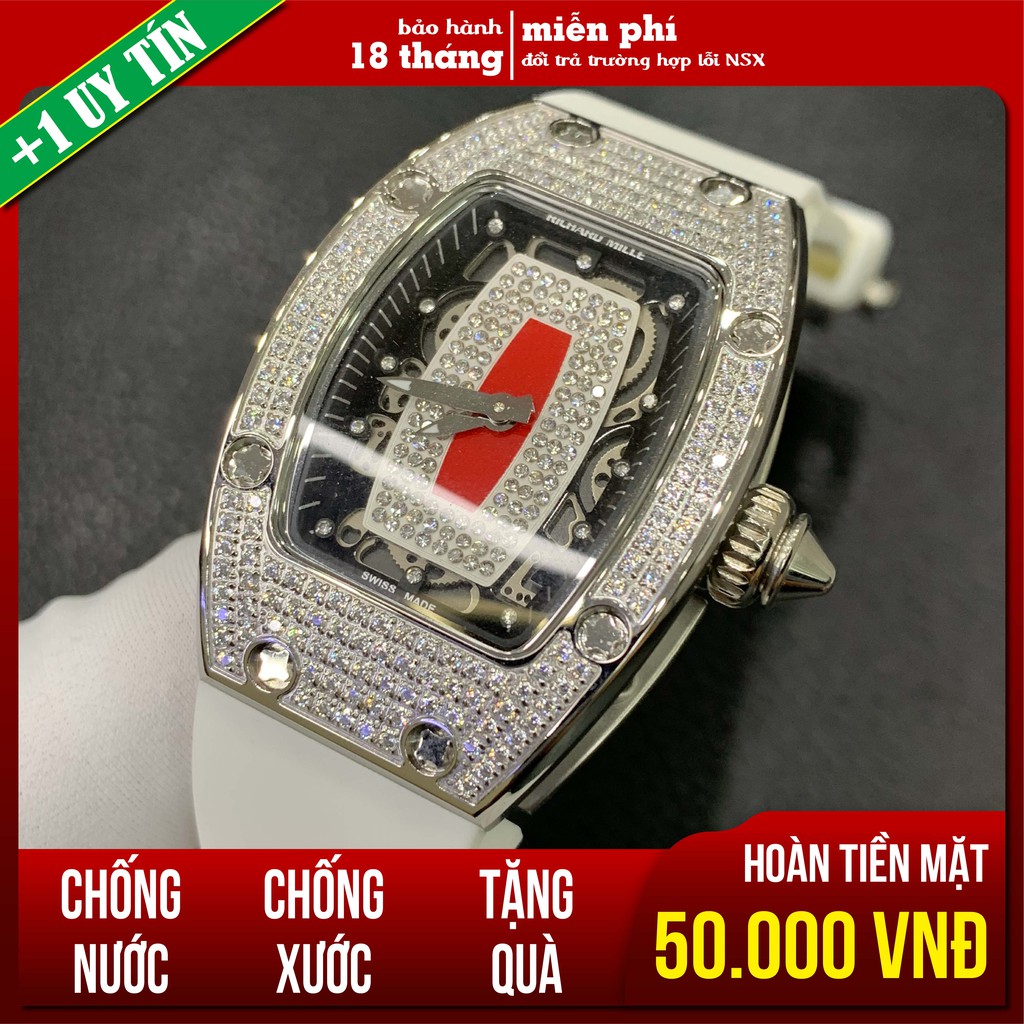 Đồng Hồ Nữ RM Mặt Đính Đá, Cơ Lộ Máy Automatic Nhật 28mm, Chống Nước 5ATM [BẢO HÀNH 18 THÁNG - 1 ĐỔI 1 TRONG 15 NGÀY]