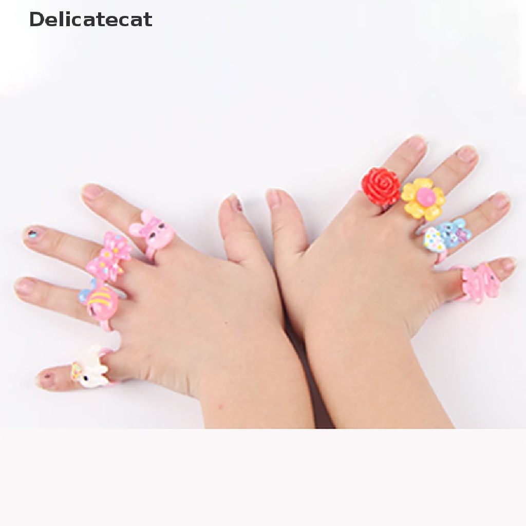 Bộ 10 nhẫn hoạt hình dễ thương thời trang cho bé gái