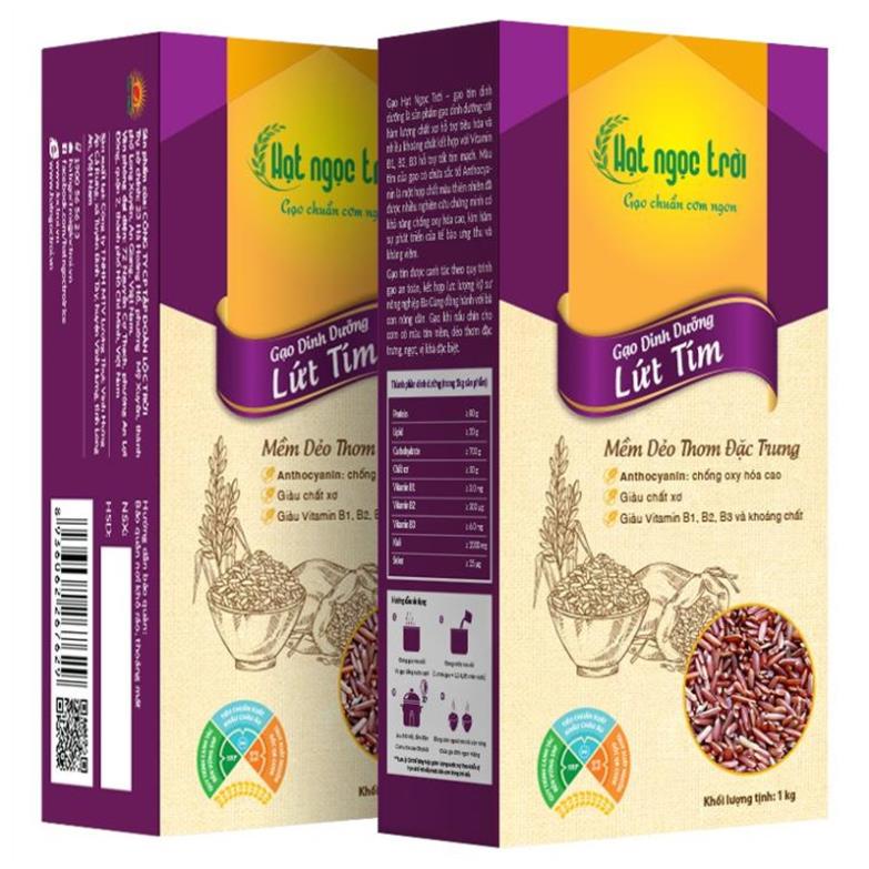 Gạo Lứt Tím - Hạt Ngọc Trời 1kg - chố ng oxi hóa, giàu chất xơ, giàu vitamin và khoáng chất