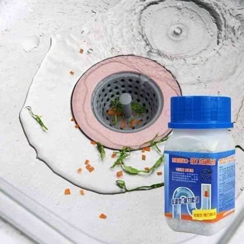 Bột thông cống cực mạnh, bột thông bồn cầu, lọ thông bồn rửa chén tiện lợi