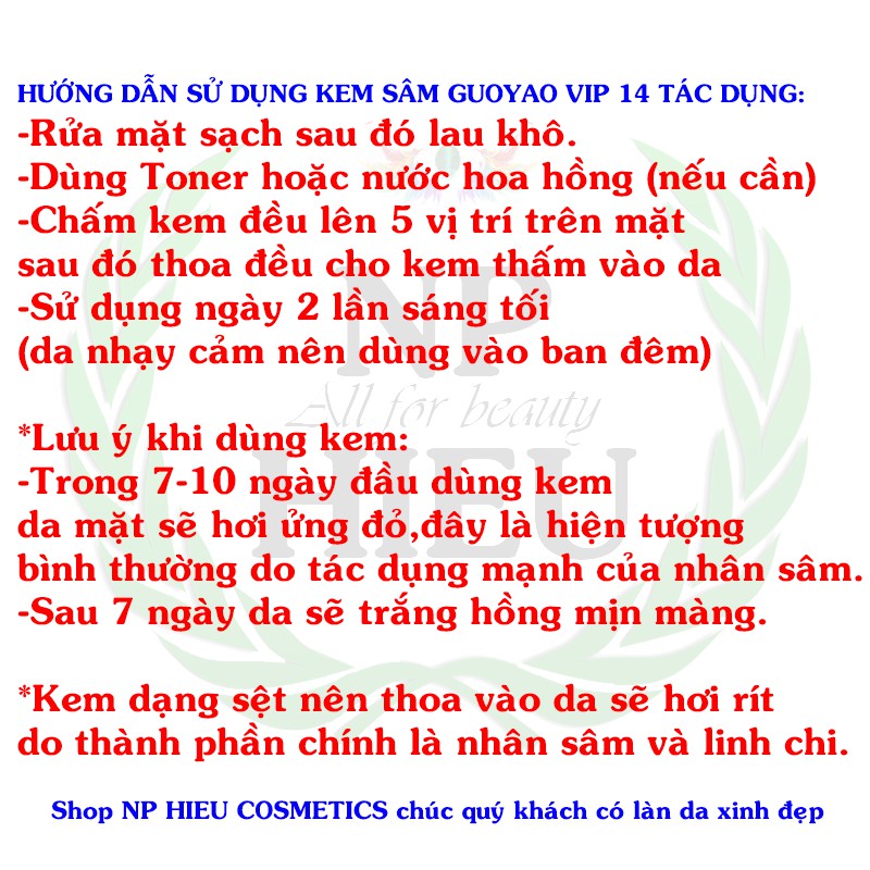 Kem sâm Guoyao VIP 14 tác dụng