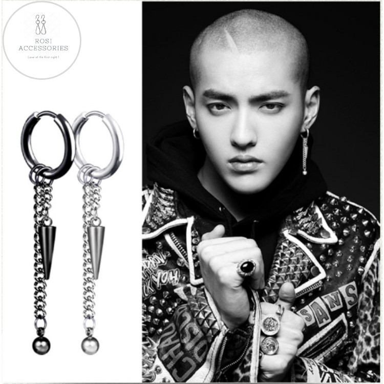 Khuyên Tai Dài, Bông Tai BTS Cá Tính Kiểu Sỏ Lỗ, Kẹp Tai (1 Chiếc)